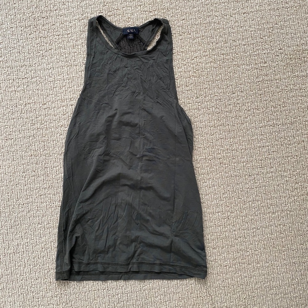 Alala signature tank army green racerback